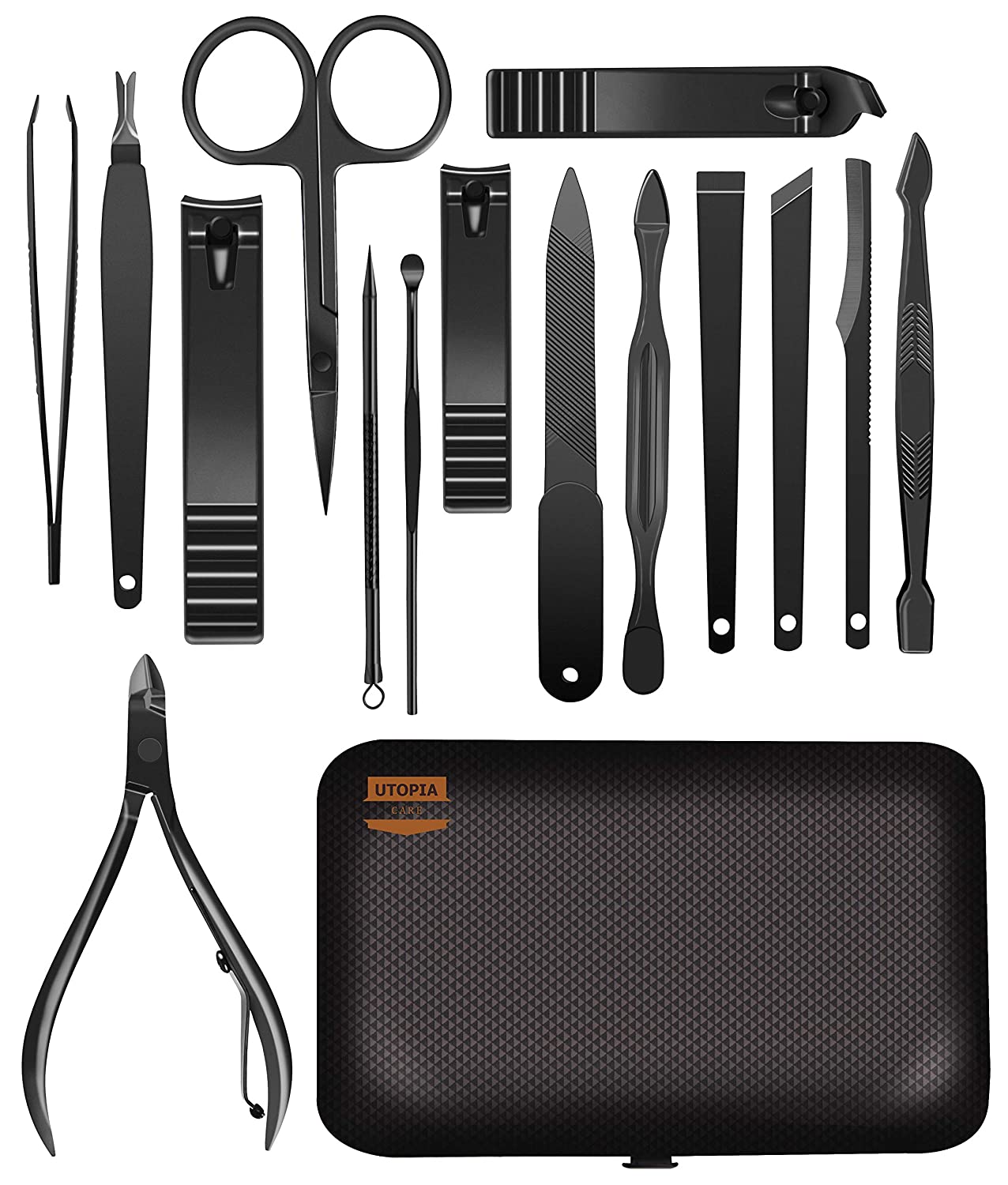 15-Piece Manicure Set for Women Men Nail Clippers Stainless Steel Manicure Kit - Portable Travel Grooming Kit - Facial, Cuticle and Nail Care - (For 8 piece(s))