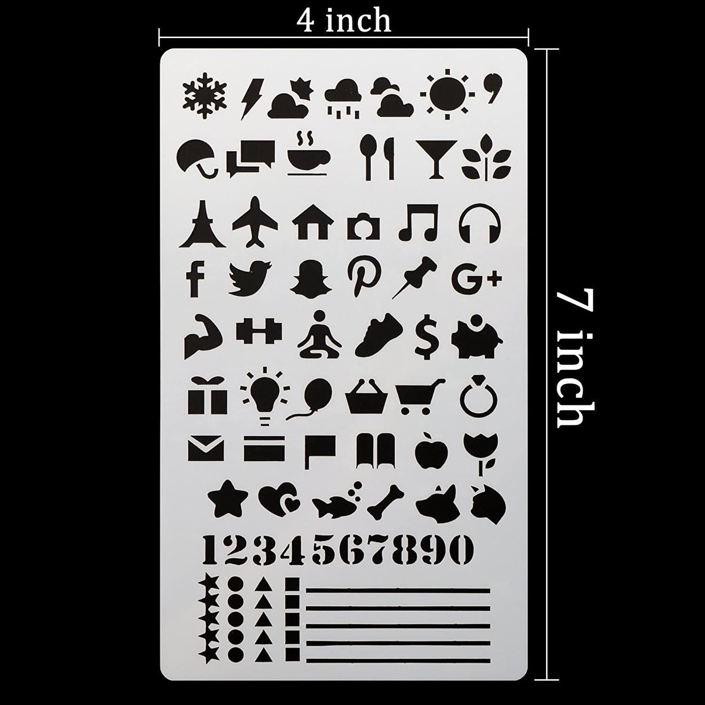 20 PCS Journal Stencil Plastic Planner Set for Journal Notebook Diary Scrapbook DIY Drawing Template Journal Stencils 4x7 Inch - (For 12 piece(s))