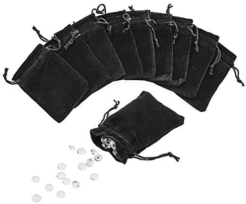 3" x 4" Black Velveteen Sack Pouch Bags for Jewelry, Gifts, Event Supplies (50 Pouches) - (For 8 piece(s))