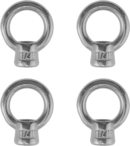 4 Pieces Stainless Steel 316 Lifting Eye Nut 1/4" UNC Marine Grade - (For 8 piece(s))