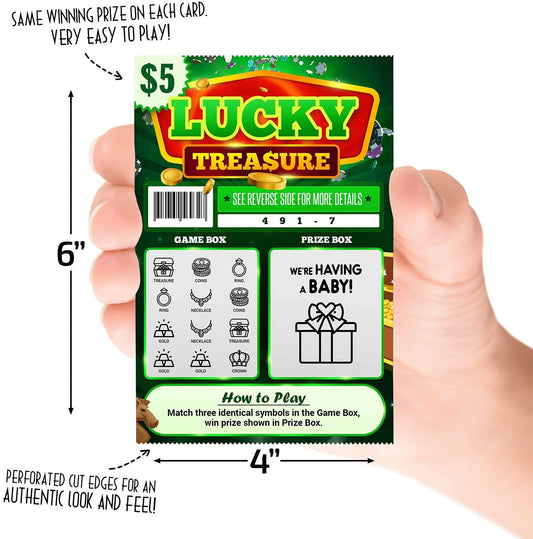 6 Pack - Pregnancy Announcement Lottery Scratch-Off Tickets | 4x6 Authentic Looking | Great for Baby Announcements | Perfect for Pregnancy Announcement for Grandparents, Future Dad, or Friends! - (For 12 piece(s))