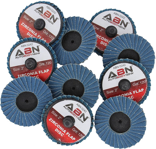 ABN Sandpaper Disc Set 2in - T27 120 Grit High Density Zirconia Alumina 10pk Round Sander Flat Flap Round Sanding Pads - (For 8 piece(s))