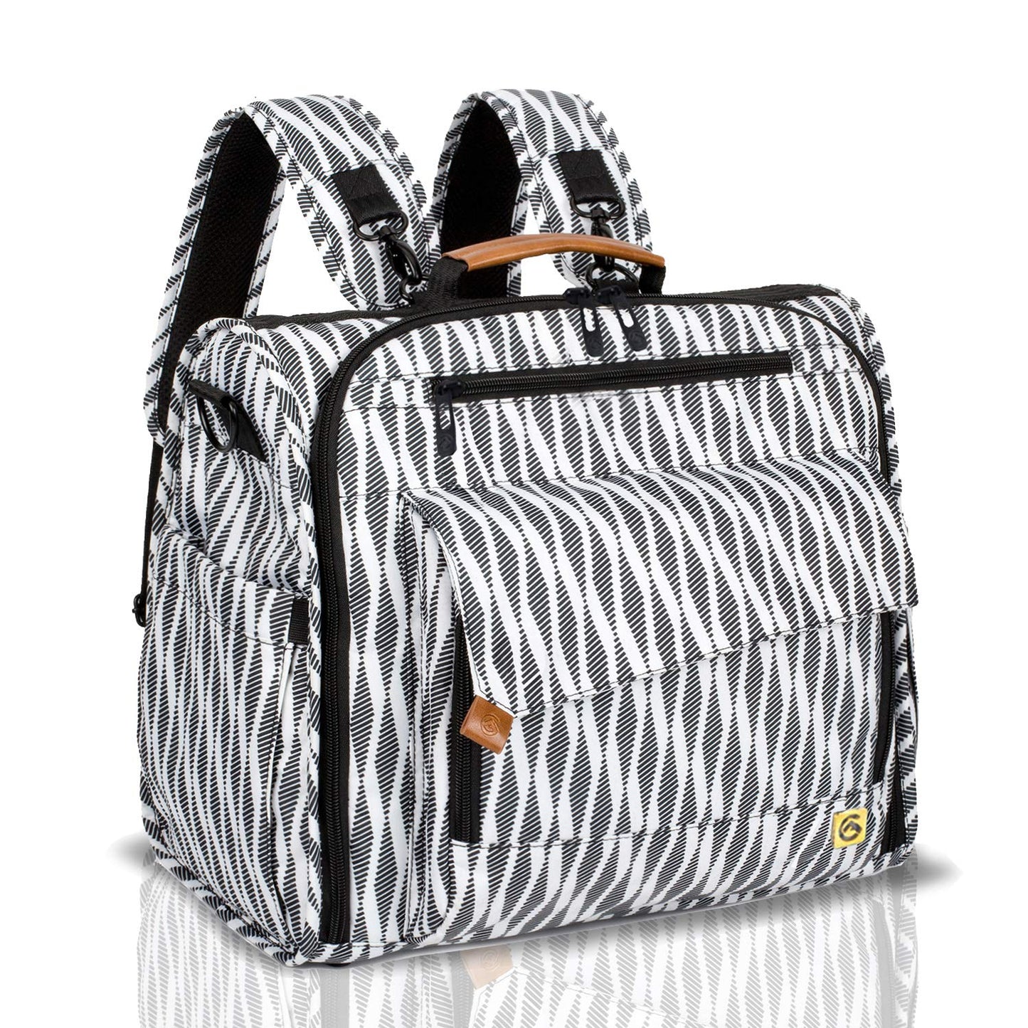 ALLCAMP Zebra Diaper Bag/Multi-Functional Convertible Diaper Backpack Messenger Bag,Large Capacity, Waterproof and Stylish - (For 6 piece(s))