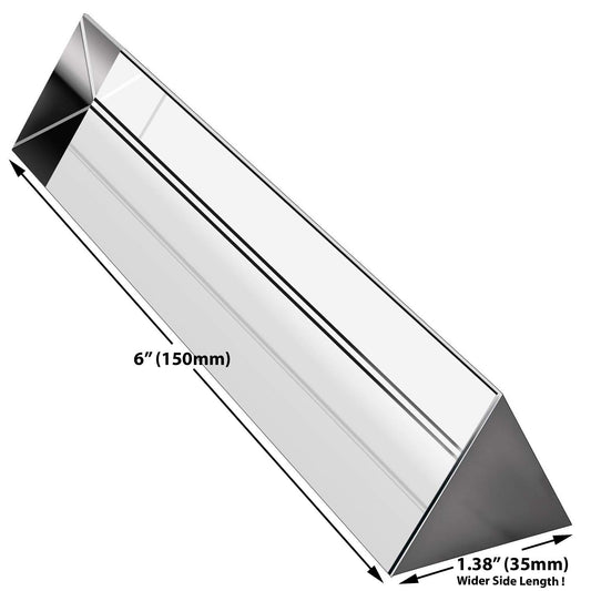 Amlong Crystal 6 inch Optical Glass Triangular Prism for Teaching Light Spectrum Physics and Photo Photography Prism, 150mm - (For 8 piece(s))