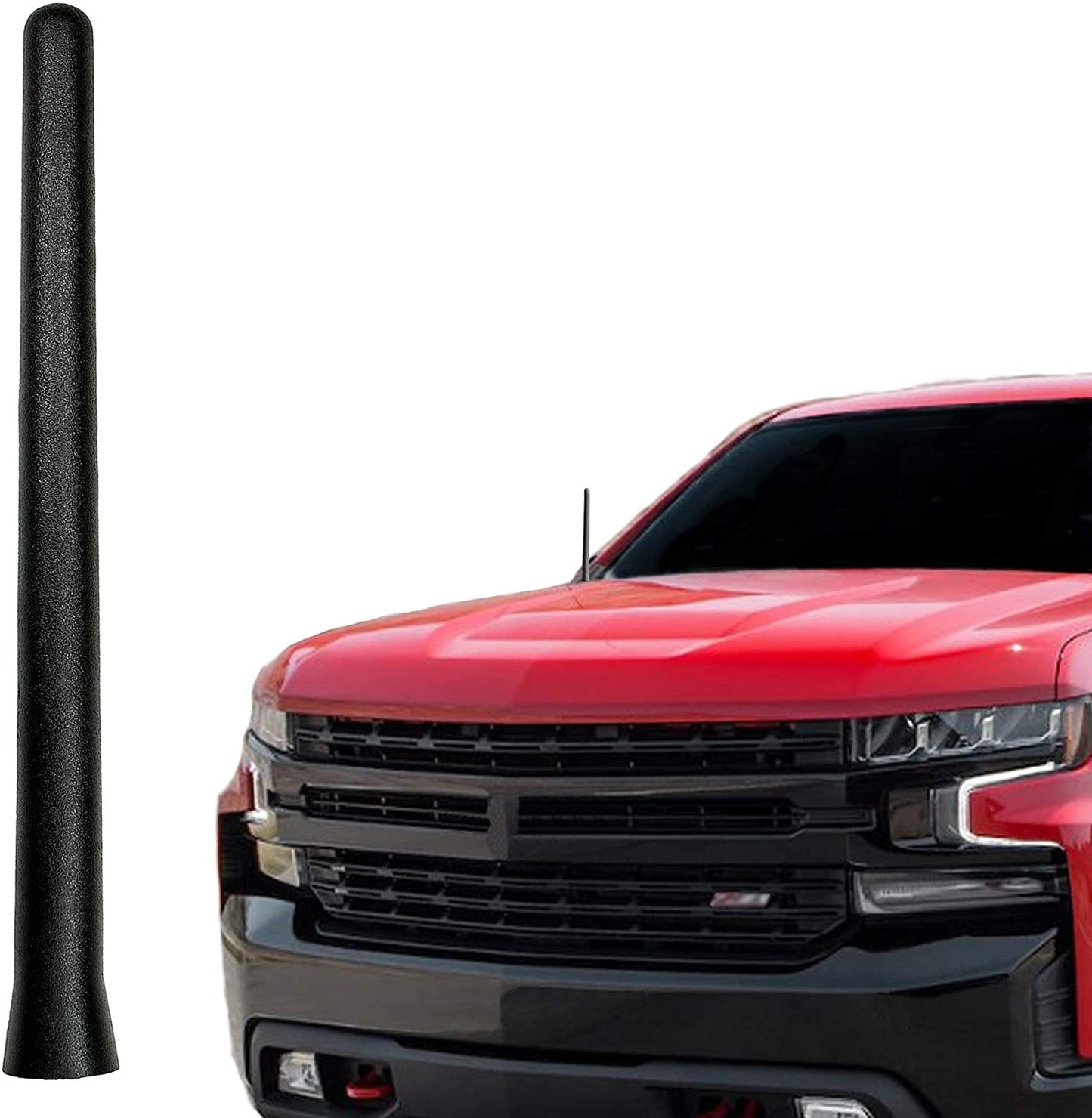 AntennaMastsRus - The Original 6 3/4 Inch is Compatible with Chevrolet Silverado 1500 (2006-2022) - Car Wash Proof Short Rubber Antenna - Internal Copper Coil - Premium Reception - German Engineered - (For 1 piece(s))