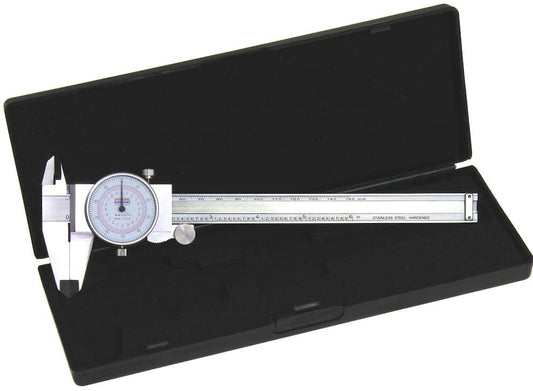 Anytime Tools Dial Caliper 6" / 150mm DUAL Reading Scale METRIC SAE Standard INCH MM - (For 6 piece(s))