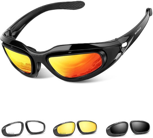 BELINOUS Polarized Motorcycle Riding Glasses Goggles for Men - (For 8 piece(s))
