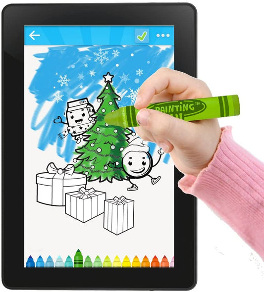 Best Stylus for Kids - Fun Crayon Stylus Pen. Green Kids Stylus for iPad, Tablets and Touch Screens - (For 12 piece(s))