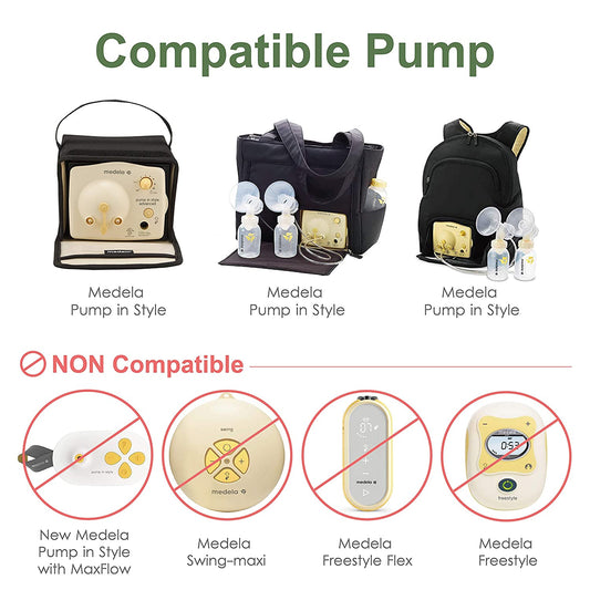 Breast Pump Kit for Medela Pump in Style Advanced Breastpump. Includes 2 Tubing, 2 Breastshields (25 mm, Medium), 4 Valves, 6 Membranes; Replacement Kit for Medela Pump Parts, Made by Maymom - (For 8 piece(s))