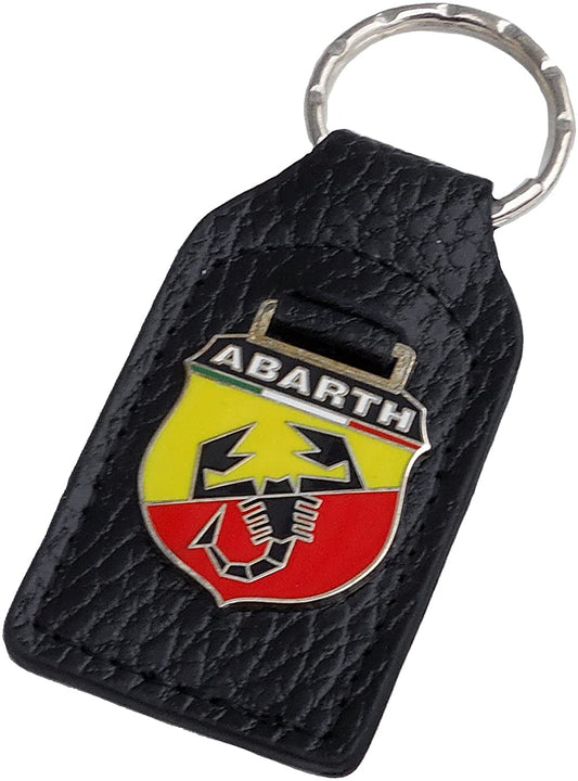 Carlos Abarth Leather and Enamel Key Ring Key Fob - (For 1 piece(s))