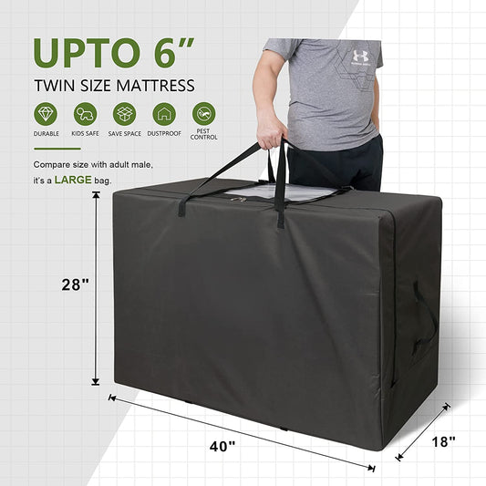 Cuddly Nest Folding Mattress Storage Bag - Heavy Duty Carry Case for Tri-Fold Guest Bed Mattress (Fits 4-6 inch Narrow Twin Queen Mattress) - (For 6 piece(s))