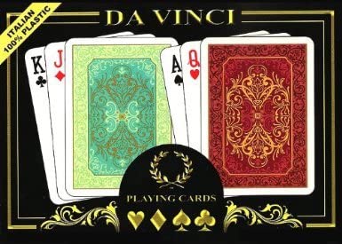 DA VINCI Persiano, Italian 100% Plastic Playing Cards, 2 Deck Set Poker Size Regular Index, with Hard Shell Case & 2 Cut Cards - (For 8 piece(s))