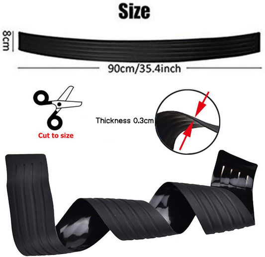 EJ's SUPER CAR Rear Bumper Protector Guard Universal Black Rubber Scratch, Resistant Trunk Door Entry Guards Accessory Trim Cover for SUV/Cars,Easy D.I.Y. Installation(35.8Inch) - (For 8 piece(s))