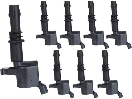 ENA Set of 8 Straight Boot Ignition Coil Pack Compatible with Ford Lincoln Expedition Explorer F-150 Super Duty Mustang Mountaineer 4.6l 5.4l 6.8l Replacement for DG511 C1541 FD508 - (For 6 piece(s))