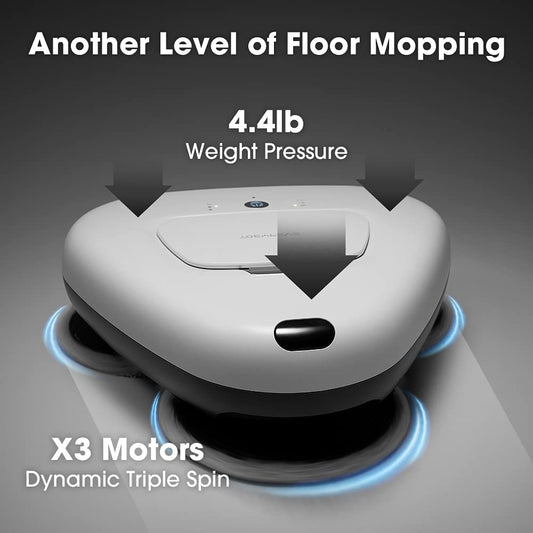 EVERYBOT Three-Spin, Heavy-Duty Wet Mopping Robot for Hard Floor Care with Super Easy & Simple Autonomous Cleaning and Extremely Silent Mopping Operation, Powered by Dynamic Spin Technology, White - (For 1 piece(s))