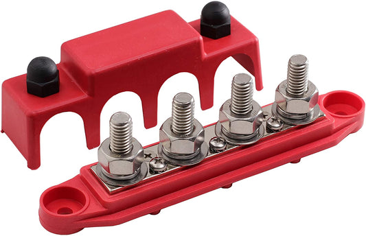 Fastronix 3/8" 4 Stud Power Distribution Block with Cover - (For 8 piece(s))