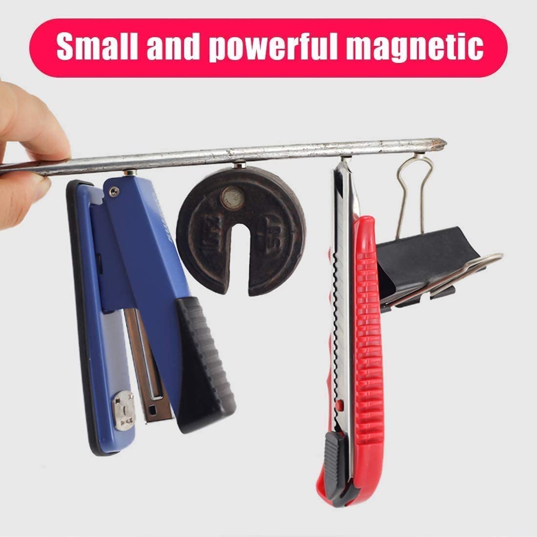 FINDMAG 50 Pcs 6 x 2 mm Fridge Magnets, Premium Brushed Nickel Refrigerator Magnets, Magnets for Fridge, Magnets for Whiteboard, Magnets for Crafts, Small Magnets, Mini Magnets, Office Magnets - (For 12 piece(s))