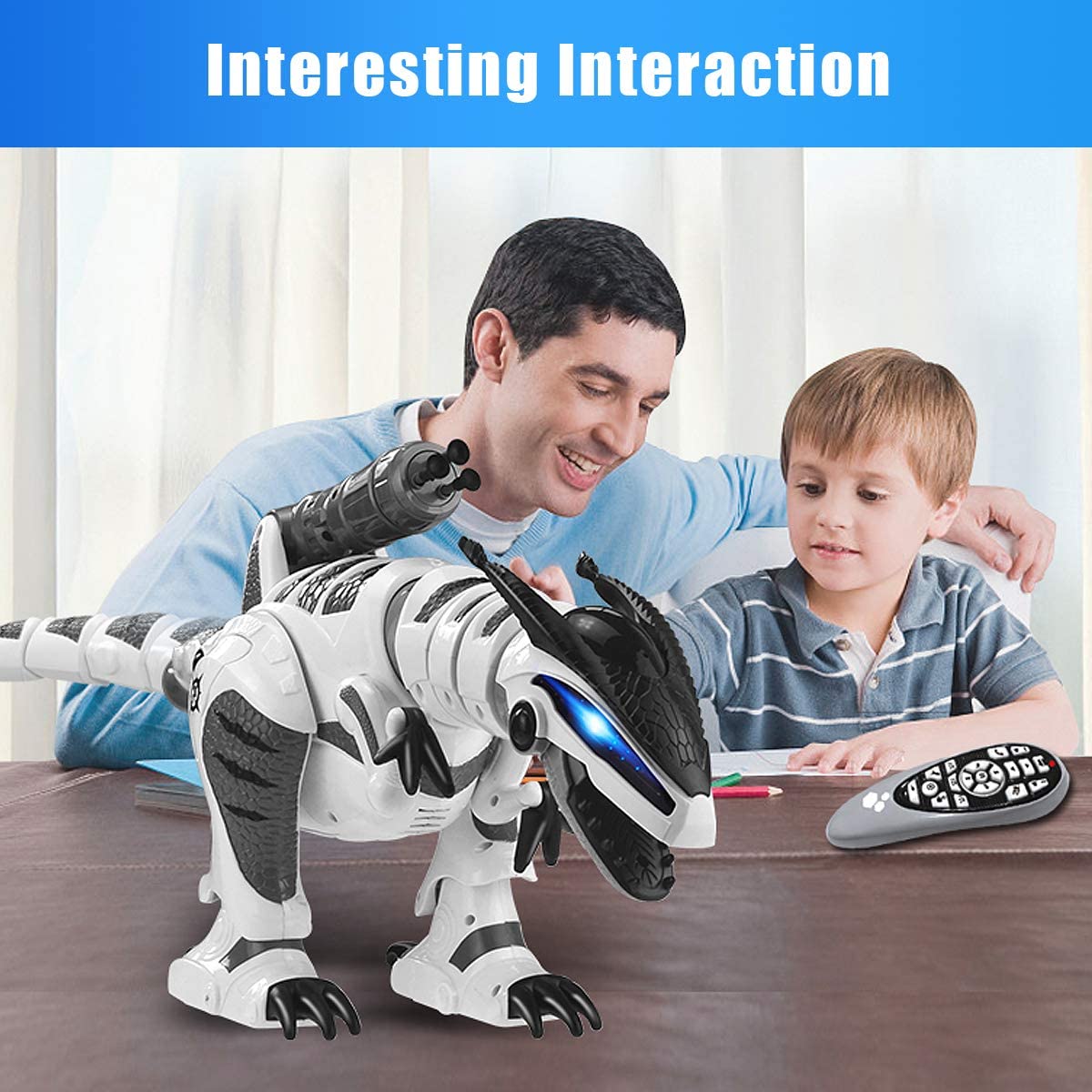 Fistone RC Robot Dinosaur Intelligent Interactive Smart Toy Electronic Remote Controller Robot Walking Dancing Singing with Fight Mode Toys for Kids Boys Girls Age 5 6 7 8 9 10 and Up Year Old - (For 4 piece(s))
