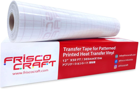 Frisco Craft Transfer Tape for Heat Transfer Vinyl - Iron On Transfer Paper - Heat Transfer Paper, Clear Transfer Tape for Printable HTV (12" X 50FT) - (For 8 piece(s))