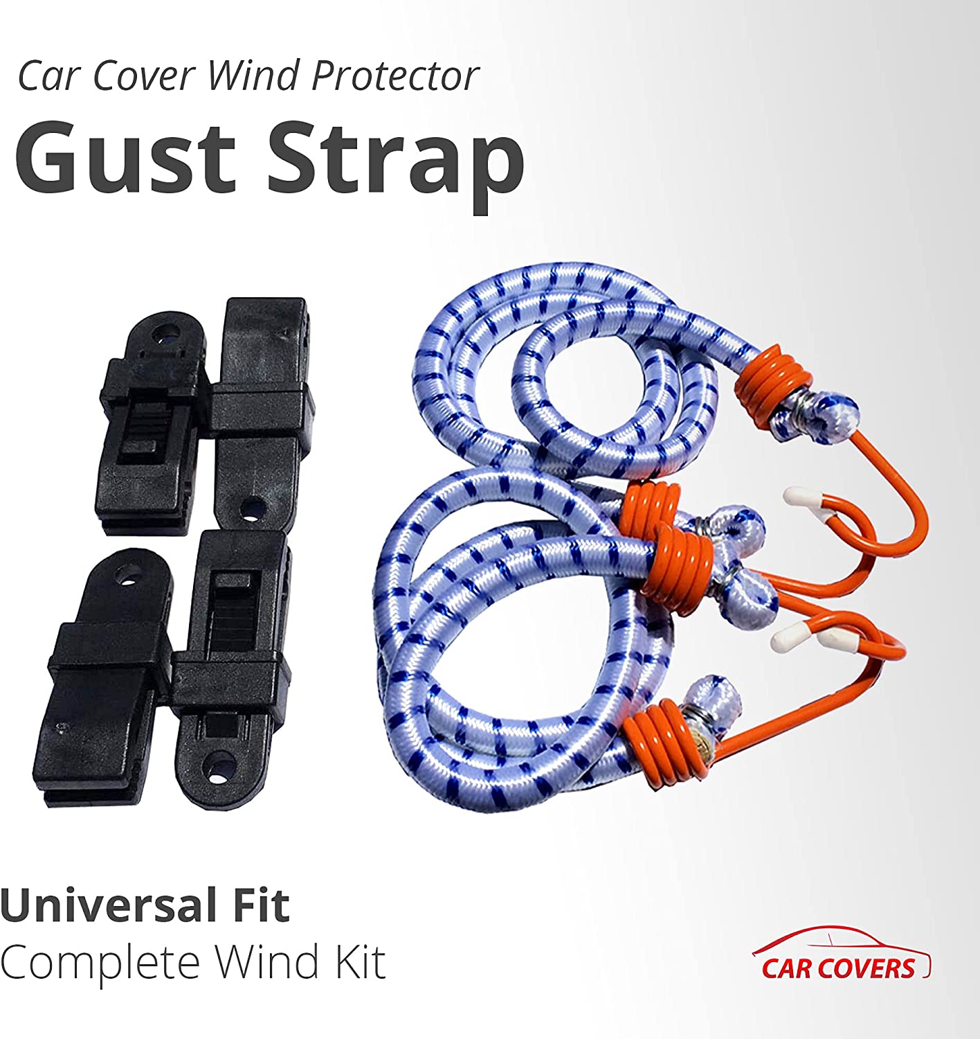Gust Strap Car Cover Wind Protector - Protect Your Car Cover from Blowing Off in High Winds - Works with Most Cars, SUVs, Trucks, Vans, and More! Universal Fit. Complete Wind Kit. - (For 8 piece(s))