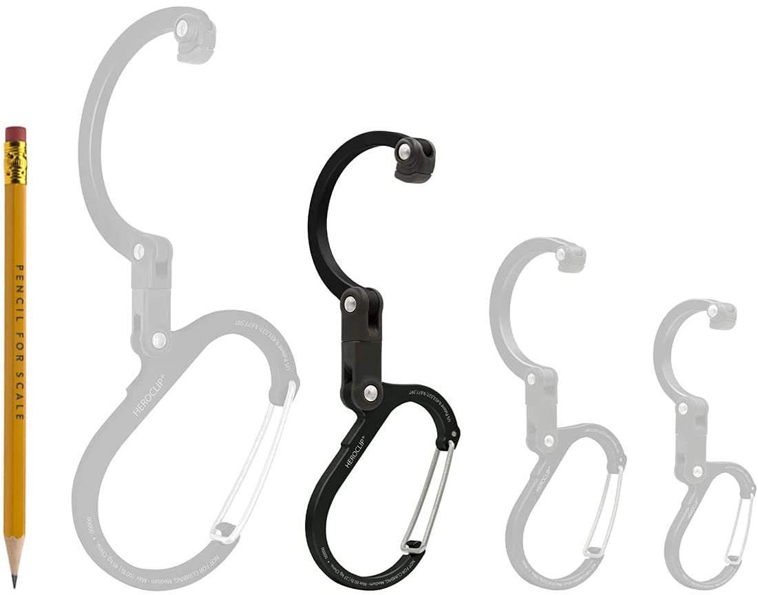 HEROCLIP Carabiner Clip and Hook (Medium) for Camping, Backpack, and Garage - (For 8 piece(s))