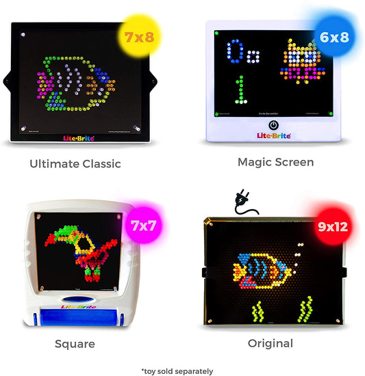 IllumiPeg Little Miss Refill templates for Lite Brite Cube, Flat-Screen, and Four Share (10 Sheets, 7x7) - (For 12 piece(s))