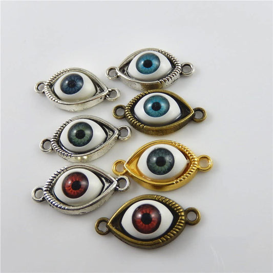 Julie Wang 24pcs Mixed Antiqued Bronze Silver Evil Eye Demon Charms Pendants for Jewelry Making - (For 12 piece(s))