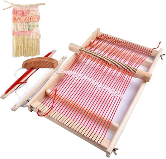 Mikimiqi Wooden Multi-Craft Weaving Loom Large Frame 9.85x 15.75x 1.3 Inches To Handcraft For Kids - (For 8 piece(s))