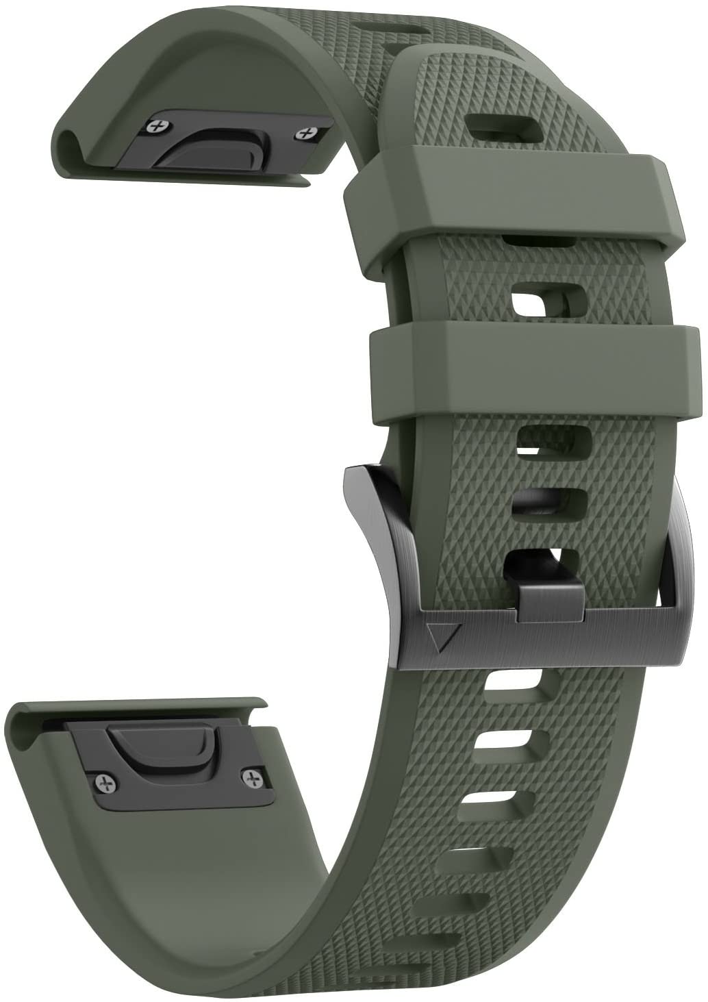 Notocity Compatible with Fenix 5 Band 22mm Width Soft Silicone Watch Strap for Fenix 5/Fenix 5 Plus/Fenix 6/Fenix 6 Pro/Forerunner 935/Forerunner 945/Approach S60/Quatix 5(Army Green) - (For 8 piece(s))