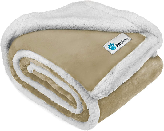 PetAmi Waterproof Dog Blanket for Bed, Couch, Sofa | Waterproof Dog Bed Cover for Large Dogs, Puppies | Sherpa Fleece Pet Blanket Furniture Protector | Reversible Microfiber - (For 6 piece(s))