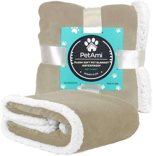 PetAmi Waterproof Dog Blanket for Bed, Couch, Sofa | Waterproof Dog Bed Cover for Large Dogs, Puppies | Sherpa Fleece Pet Blanket Furniture Protector | Reversible Microfiber - (For 6 piece(s))