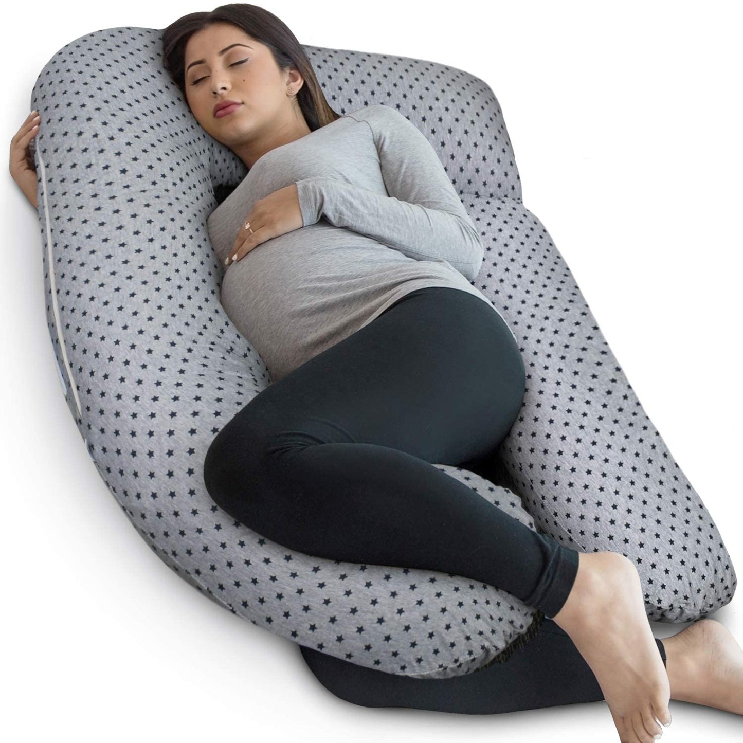PharMeDoc Pregnancy Pillow, U-Shape (Gray / Star Pattern, Detachable) - (For 6 piece(s))