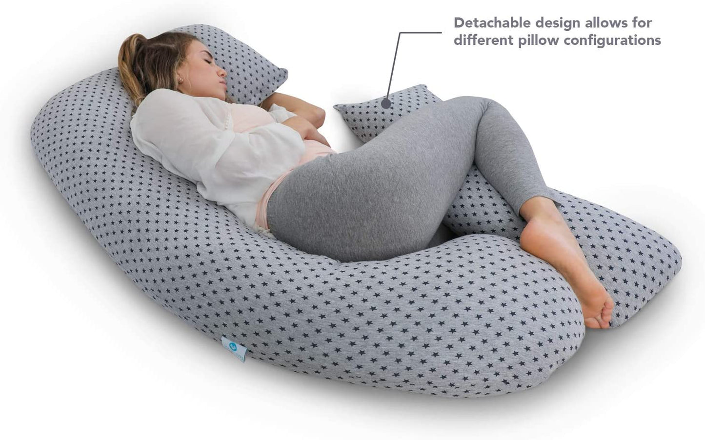 PharMeDoc Pregnancy Pillow, U-Shape (Gray / Star Pattern, Detachable) - (For 6 piece(s))