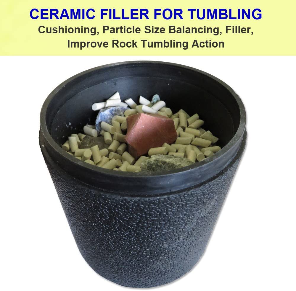 Polly Plastics Rock Tumbling Ceramic Filler Media (Small Cylinder Size) Non-Abrasive Ceramic Pellets for All Type Tumblers (1.5 lbs) - (For 8 piece(s))