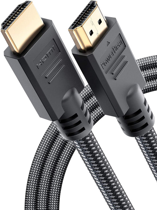 PowerBear 4K HDMI Cable 10 ft [2 Pack] High Speed, Braided Nylon & Gold Connectors, 4K @ 60Hz, Ultra HD, 2K, 1080P, ARC & CL3 Rated | for Laptop, Monitor, PS5, PS4, Xbox One, Fire TV, Apple TV & More - (For 8 piece(s))