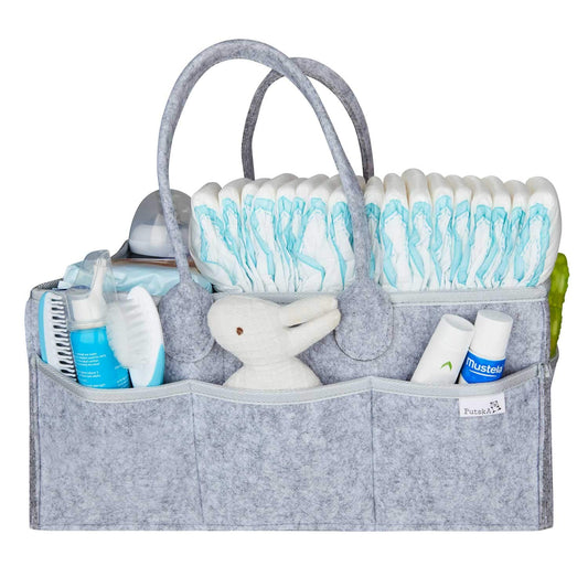 Putska Baby Diaper Caddy Organizer - Gift Registry For Baby Shower, Nursery Organizer, Neutral Baby Gift Basket, Changing Table Organizer (Diaper Caddy) - (For 8 piece(s))