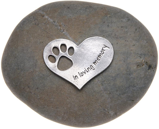 Quotable Cuffs Pet Memorial Gift in Loving Memory Paw Print Stone for Dogs or Cats - Sympathy Remembrance Gift by Whitney Howard Designs - (For 8 piece(s))