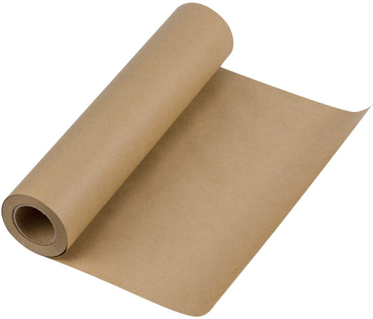 RUSPEPA Brown Kraft Paper Roll - 12 inches x 100 feet - Natural Recyclable Paper Perfect for Crafts, Art, Small Wrapping, Packing, Postal, Shipping, Dunnage & Parcel - (For 8 piece(s))