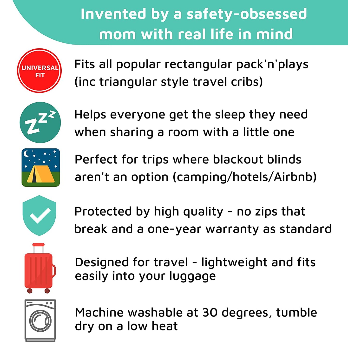 SnoozeShade Pack N Play Blackout Travel Crib Canopy Cover and Tent | Breathable Net Sleep Shade | Blocks 94% of Light | Award-Winning British Design - (For 4 piece(s))
