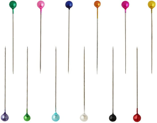 SUBANG 1200 Pieces Sewing Pins 38mm Multicolor Pearlized Head Pins for Dressmaking Jewelry Components Flower Decoration with Transparent Cases, 12 Colors - (For 8 piece(s))
