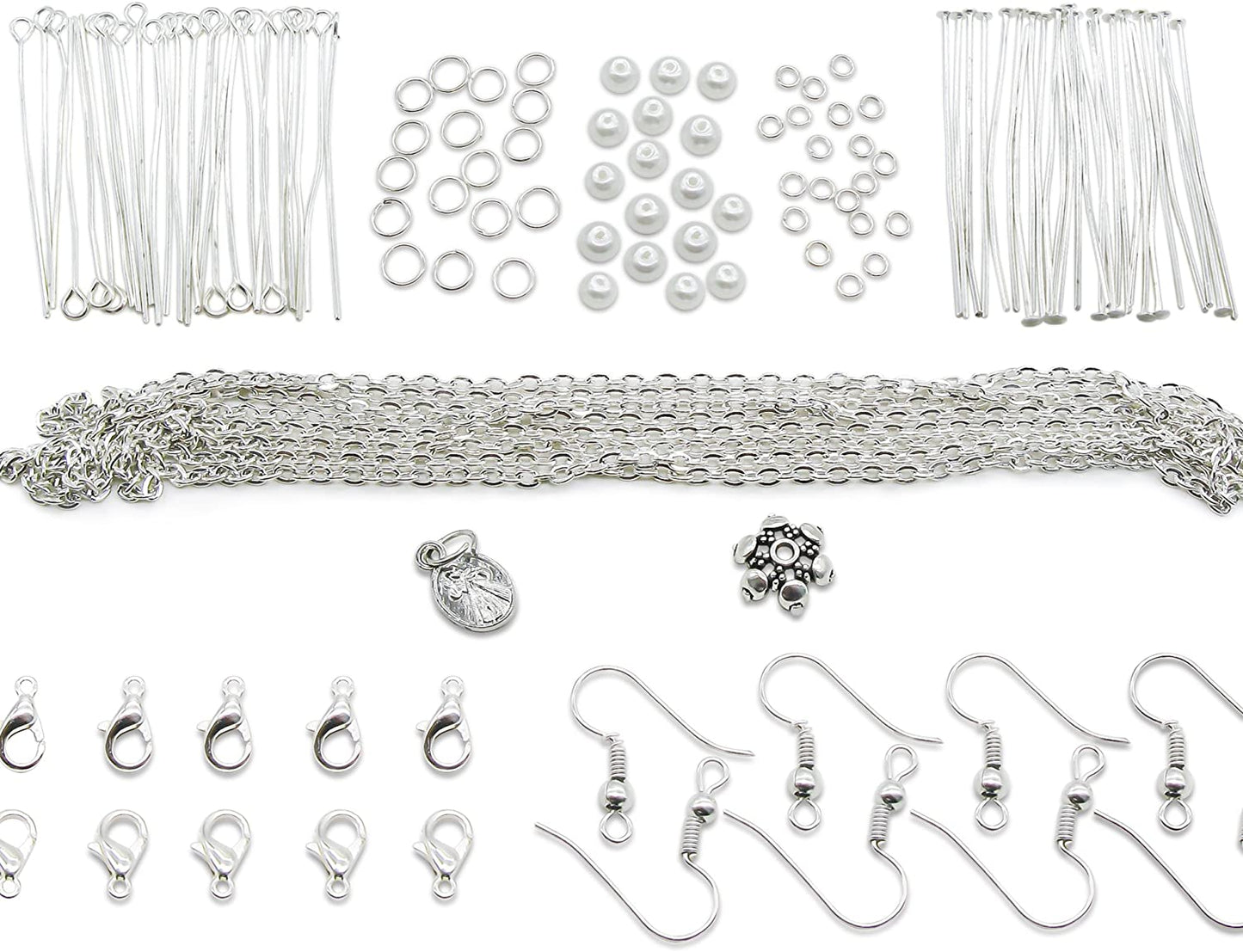 TOAOB 253pcs Jewelry Making Kit with Earring Hooks Chains Jump Rings Pins Charm Beads Jewelry Accessories for Necklaces Bracelets Earrings Making and Repairing - (For 12 piece(s))
