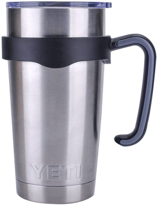 Tumbler Handle for 20 oz Yeti Rambler Cooler Cup, Rtic Mug, Sic, Ozark Trail Grip and more (20 Oz, Black) - (For 12 piece(s))