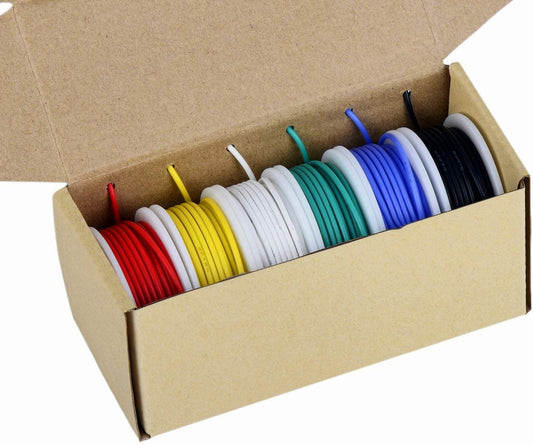 TUOFENG 20awg Electronics Wire Colored Wire Kit 20 Gauge Flexible Silicone Wire(6 Different Colored 23 Feet spools)600V Stranded Wire Hook up Wire Kit - (For 8 piece(s))