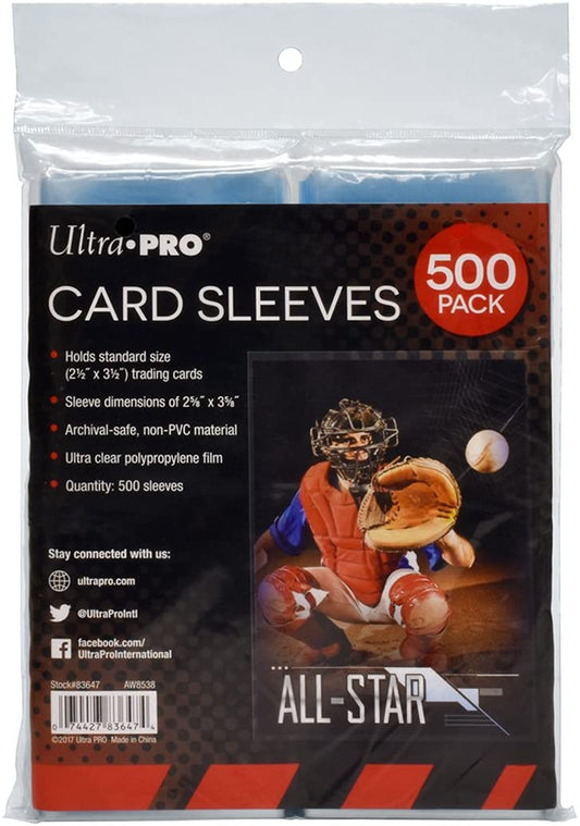 Ultra PRO Clear Card Sleeves for Standard Size Trading Cards measuring 2.5" x 3.5" (500 count pack) - (For 12 piece(s))