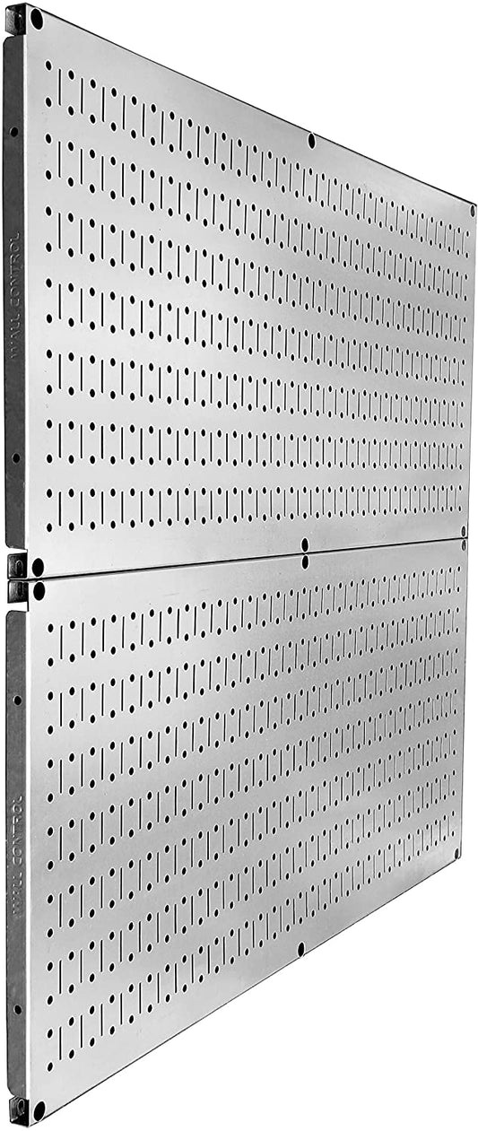 Wall Control Pegboard Rack Garage Storage Galvanized Steel Horizontal Peg Board Pack - Two 32-Inch x 16-Inch Shiny Metallic Metal Peg Board Tool Organization Panels - (For 4 piece(s))