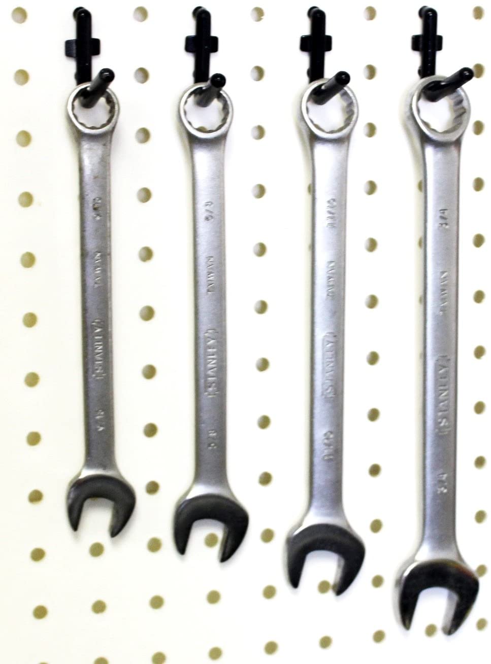 WallPeg Locking PEG Hook Kit - 100 L Pegboard Hooks Tool Storage Garage Organizer Choice B/W (100, Black) - (For 8 piece(s))