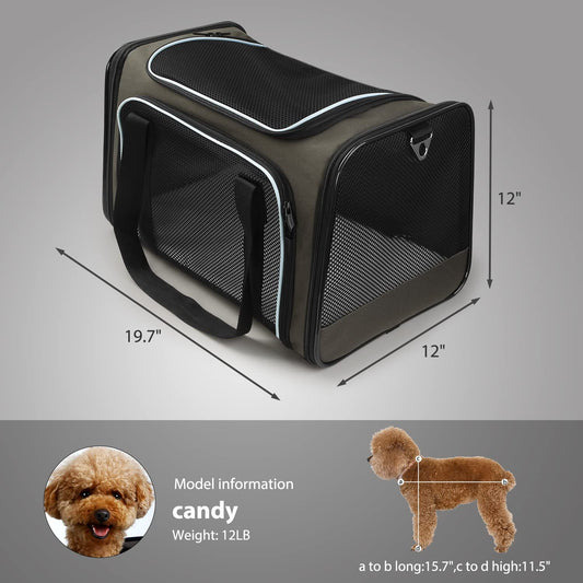 X-ZONE PET Dogs Carrier Cats Carrier Airline Approved Pet Carriers,Soft Sided Collapsible Pet Travel Carrier for Medium Cats and Puppy, Small Dogs Carrier for Travel - (For 6 piece(s))